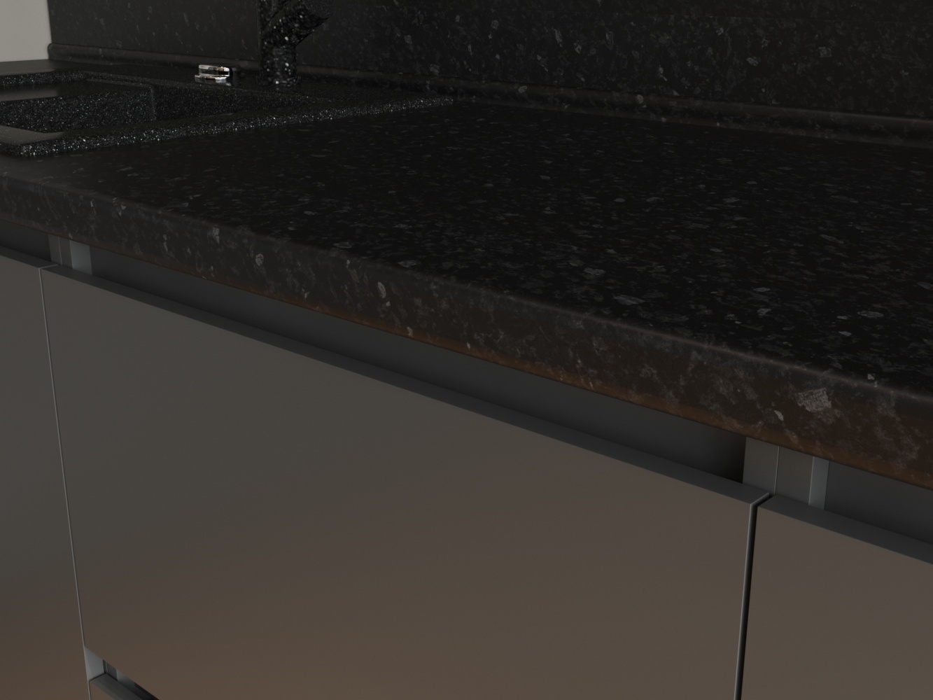 Кухня Угловая Нова под Потолок 400x220 Темно-серая